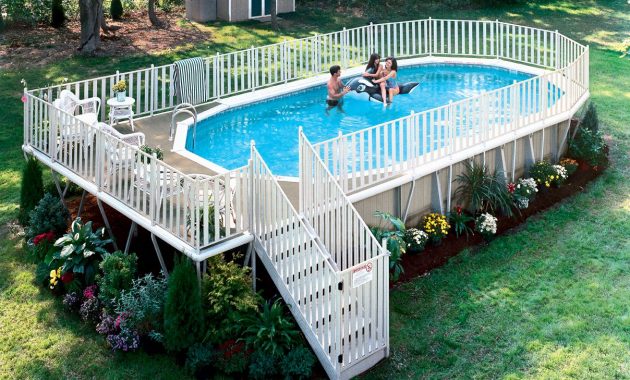 22 Amazing And Unique Above Ground Pool Ideas With Decks Ground with measurements 1208 X 921