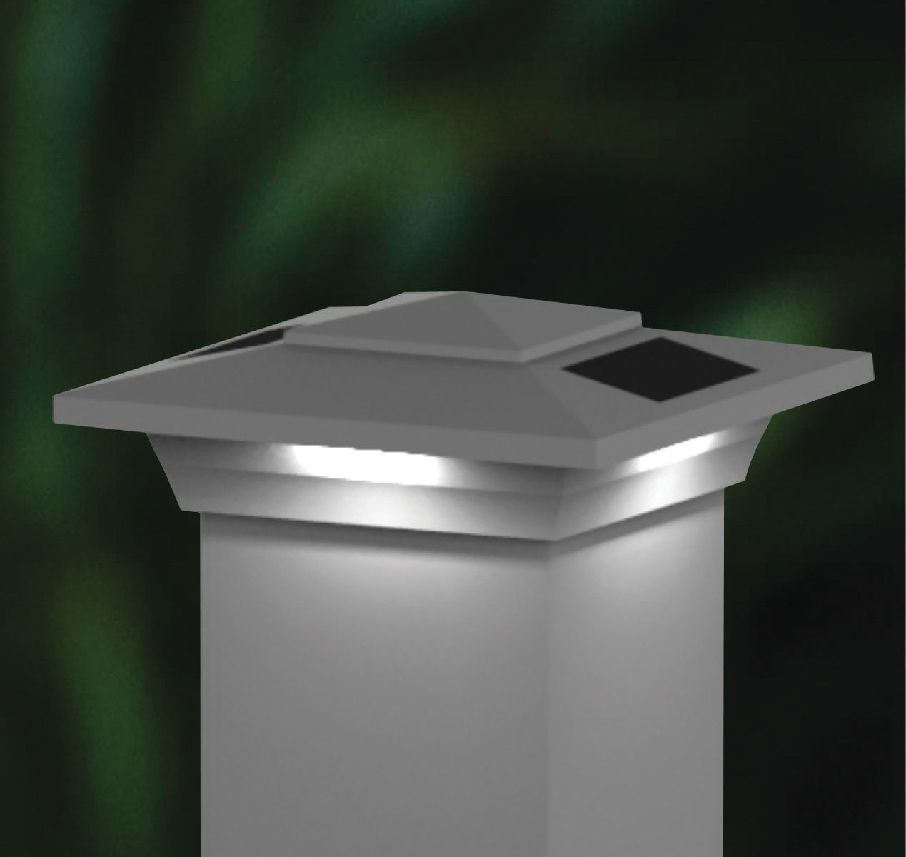 4x4 Solar Fence Post Cap Lights White Low Profile Windsor Set Of 2 for proportions 1269 X 1200