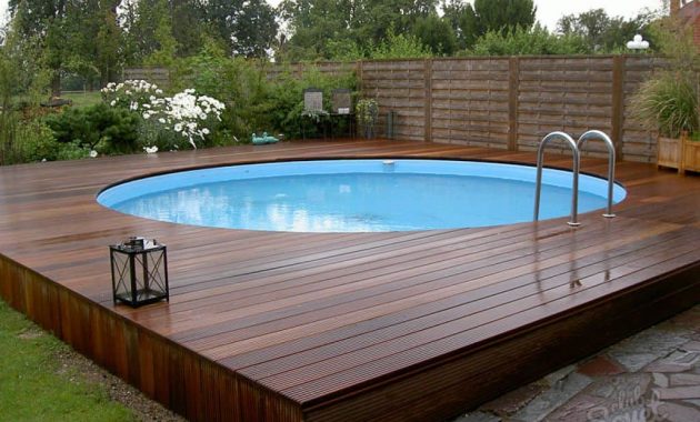 Above Ground Swimming Pool With Low Wooden Deck Three Types Of throughout dimensions 1024 X 768