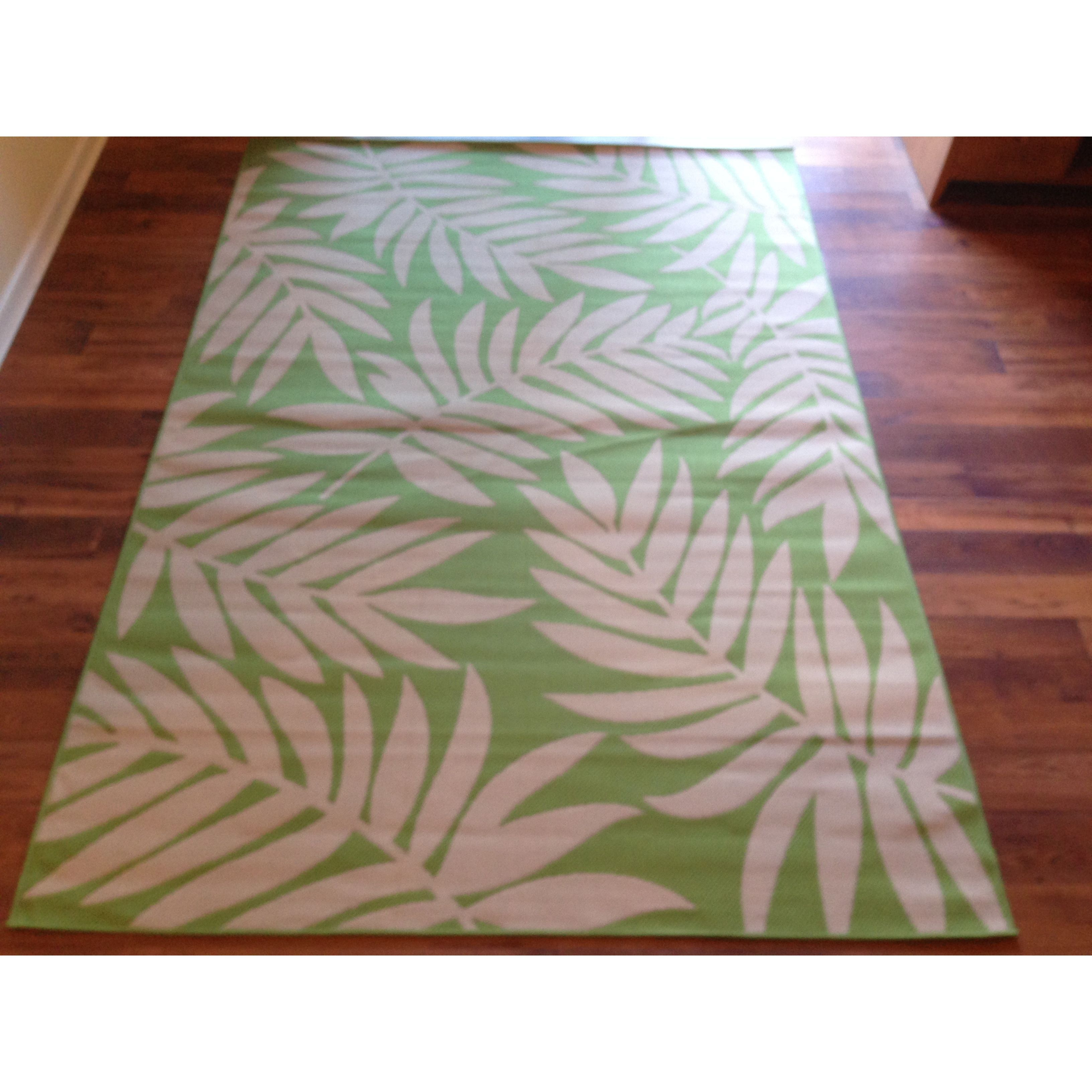Beige Light Green Floral Pool Patio Deck Area Rug Area Rug 65 X 9 with proportions 3264 X 3264