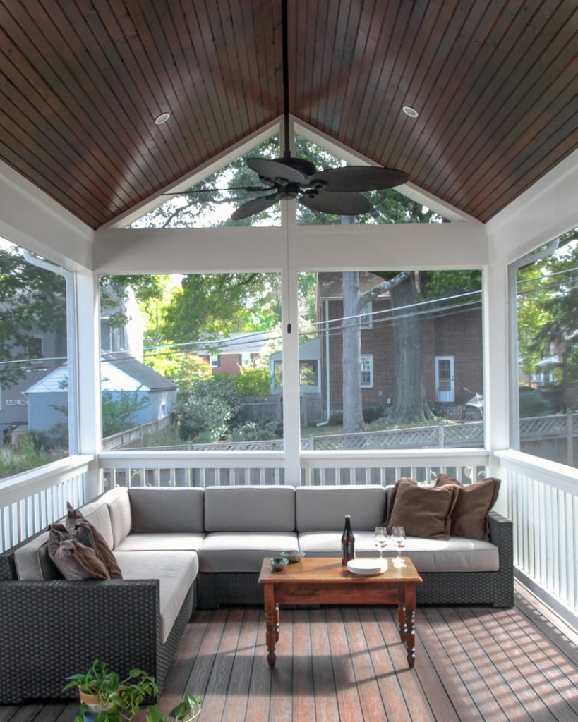 Best Porch Ceiling With Wooden Table And L Shaped Sectional Sofa Set regarding measurements 819 X 1024