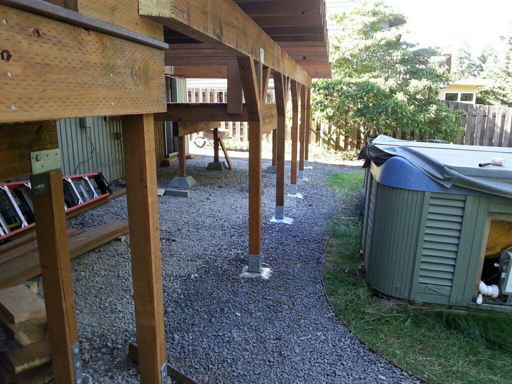 Build A Deck Without Digging Holes Using A Deck Post Base And Post pertaining to size 1024 X 768