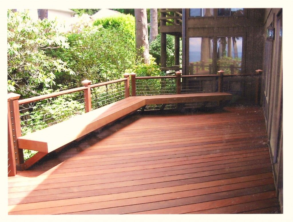 Cable Railing With Benches Ipe Deck With Built In Bench And Cable inside measurements 1024 X 777