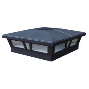 Cambridge Black Integrated Led Solar Post Deck Cap 6x6 Aluminum with dimensions 1000 X 1000