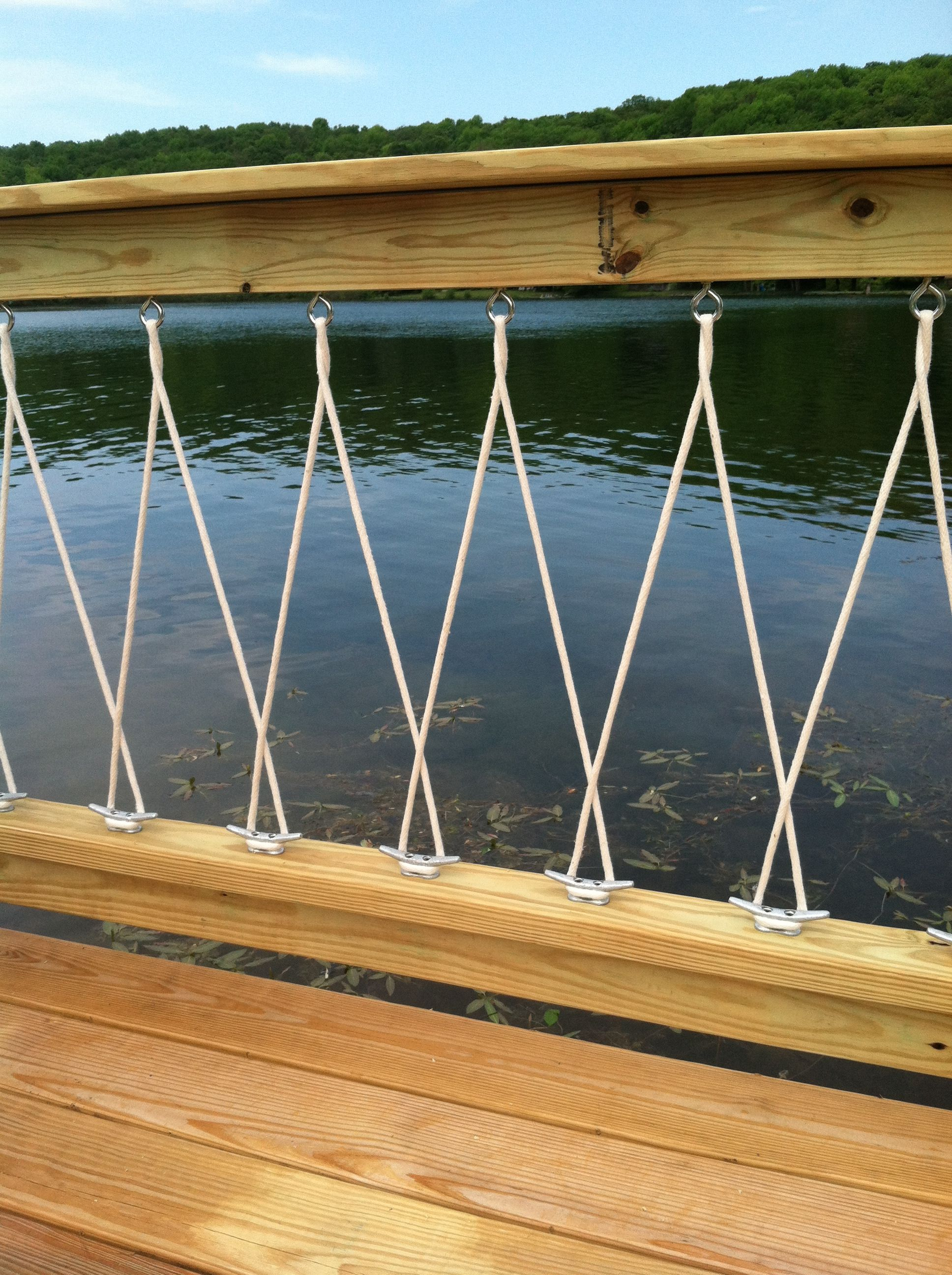 Close Up Of Deck Railing With Cleats And Rope House And Home intended for sizing 1936 X 2592