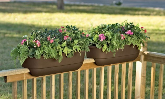 Container Gardens Are Definitely Trending And Deck Rail Planters regarding measurements 2396 X 1603