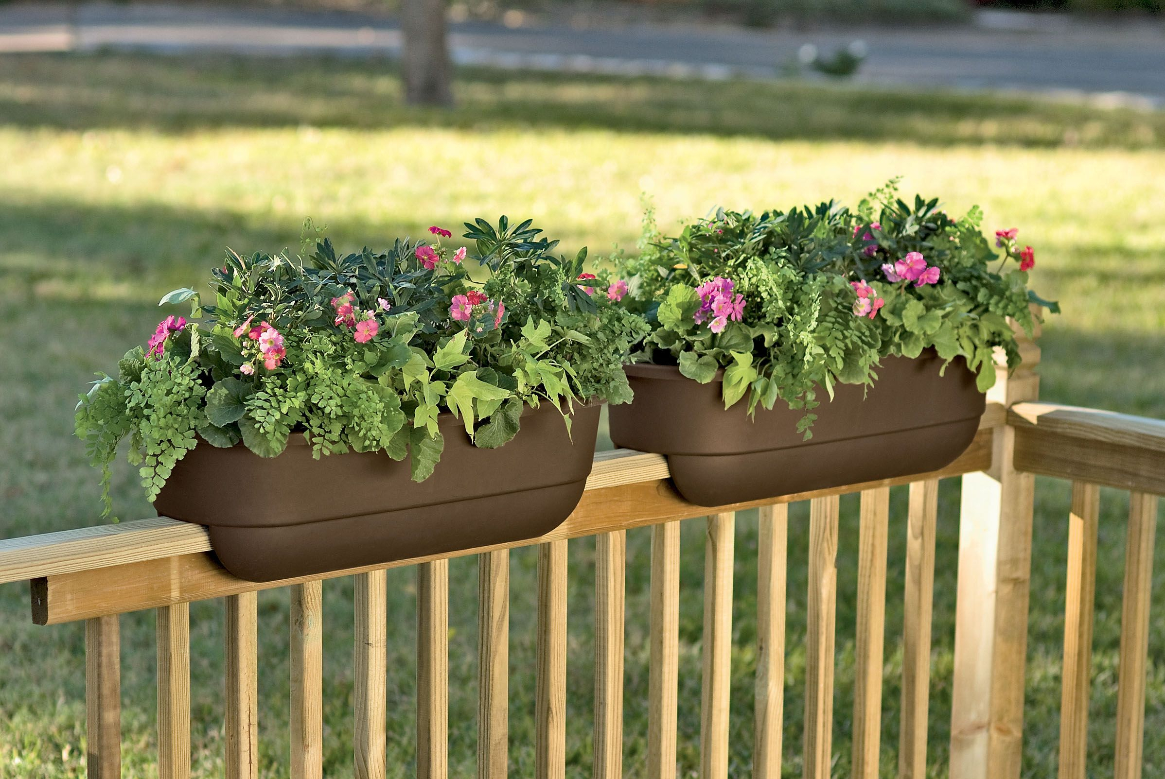 Container Gardens Are Definitely Trending And Deck Rail Planters regarding measurements 2396 X 1603