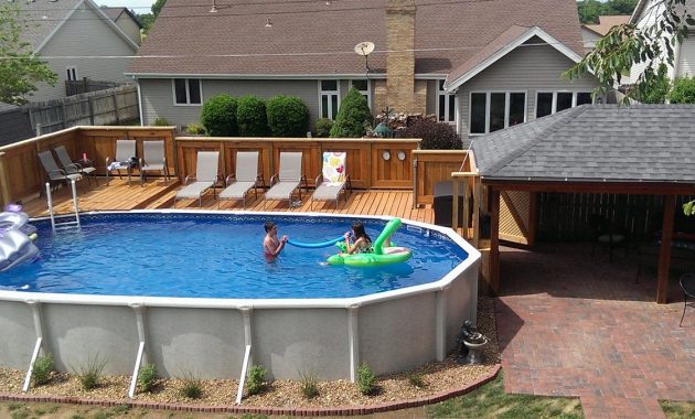 Cool Oval Above Ground Pool Deck Ideas Homestylediary regarding size 1522 X 677