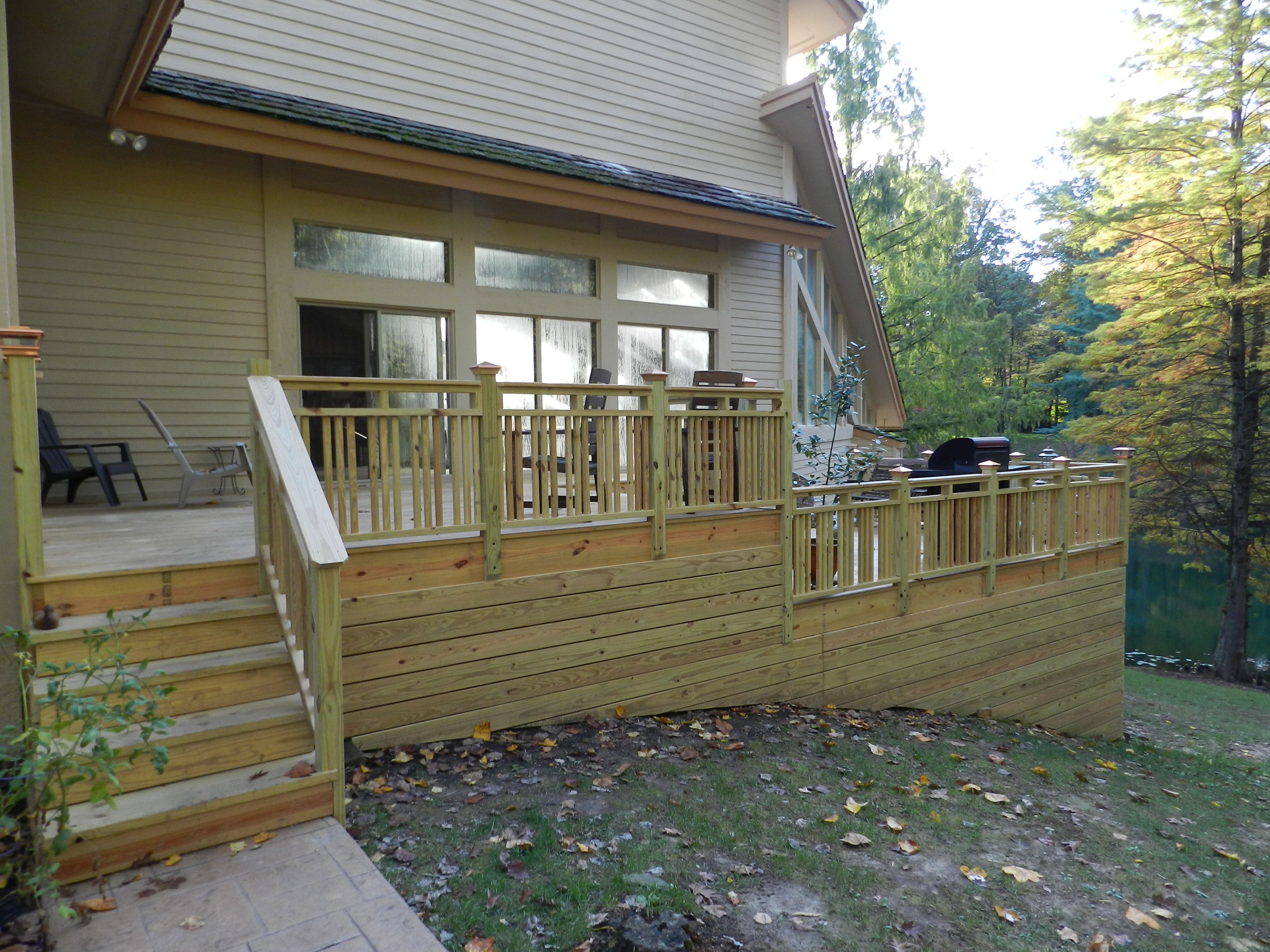 Deck Remodel With Multiple Levels A Craftsman Design Railing And within sizing 4000 X 3000