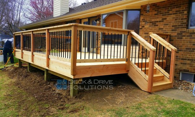 Deck Resurface With Cedar And Cedar Post Rail With Round Metal with regard to dimensions 5312 X 2988
