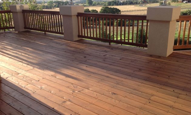 Defy Extreme Wood Stain In Cedar Tone On A Redwood Deck Outdoor within size 2592 X 1936
