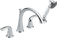 Delta Lahara 2 Handle Deck Mount Roman Tub Faucet With Hand Shower with regard to sizing 1000 X 1000