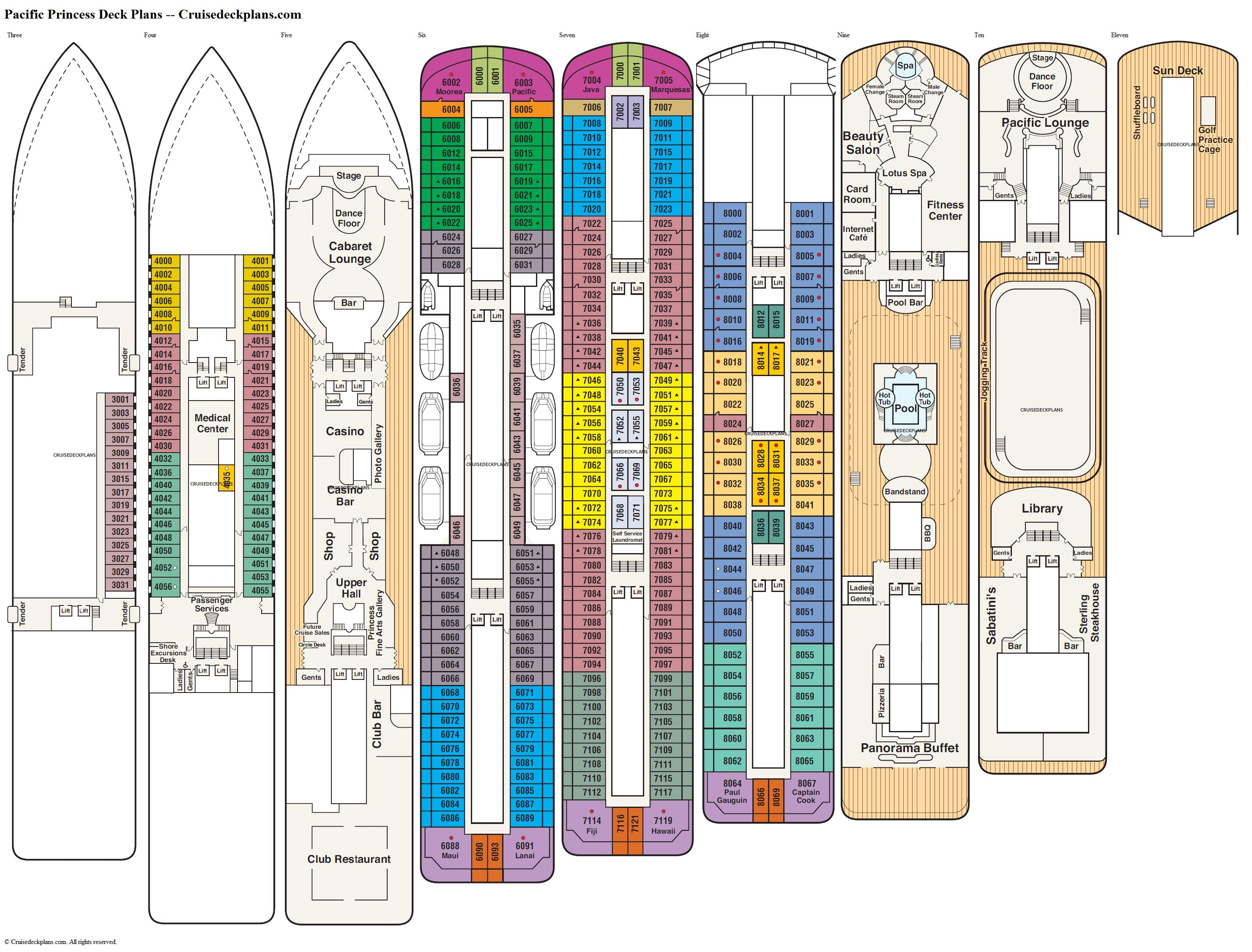 Princess Cruise Lines Ruby Princess Deck Plans • Decks Ideas