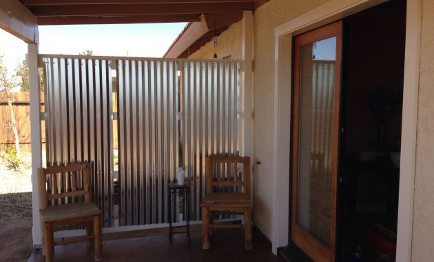 Diy Corrugated Privacy Screen And Wind Break Backyard Outdoor inside proportions 3264 X 2448