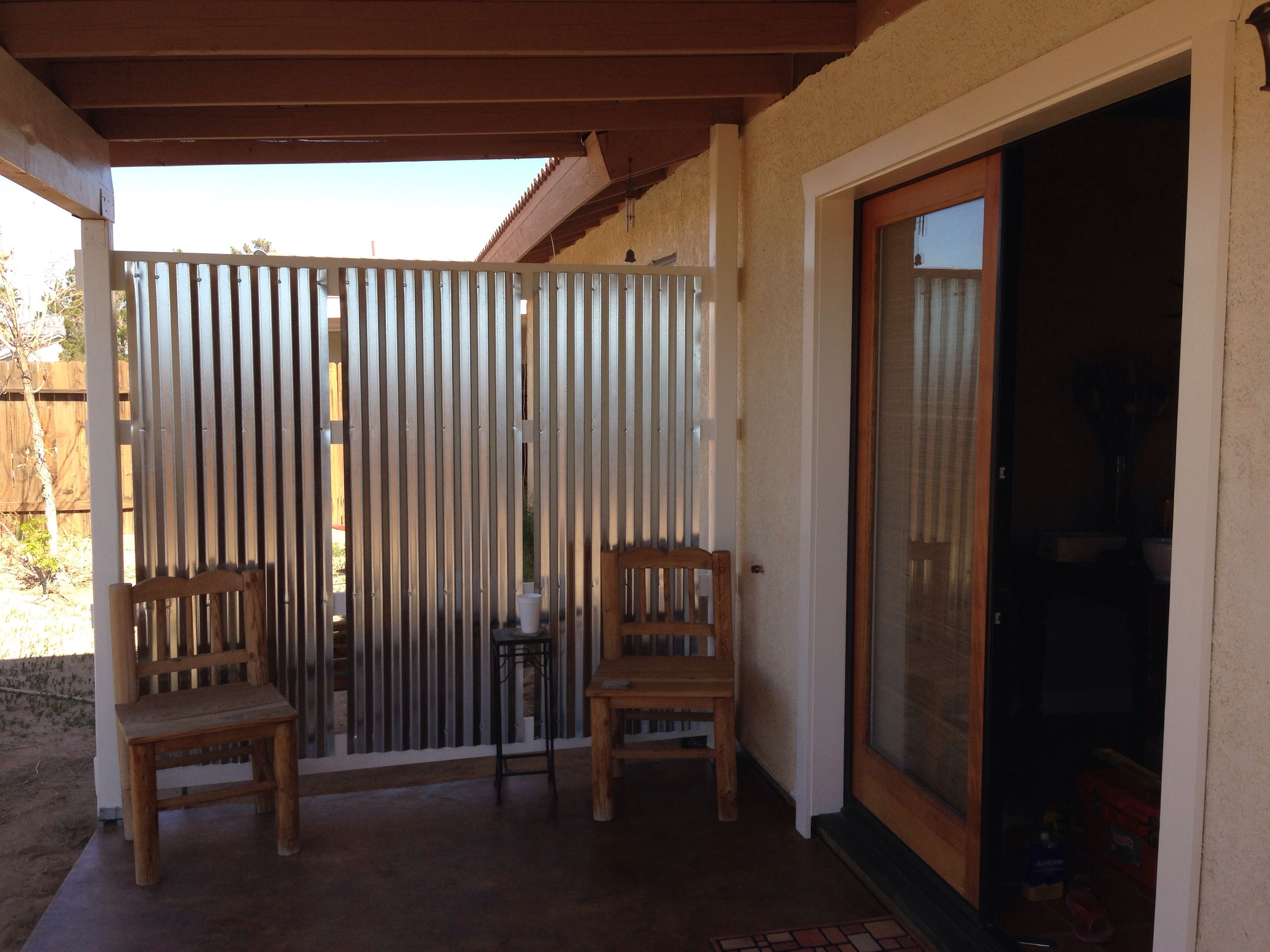 Diy Corrugated Privacy Screen And Wind Break Backyard Outdoor regarding dimensions 3264 X 2448