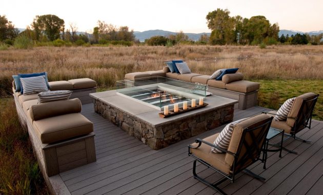 Fire Pit Gas Fire Pit On Wooden Deck Decks Ideas Throughout pertaining to sizing 1280 X 960