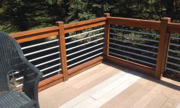 railing deck horizontal conduit decks railings patio wood diy garden decking stair storage porch pool modern using tool plans popular