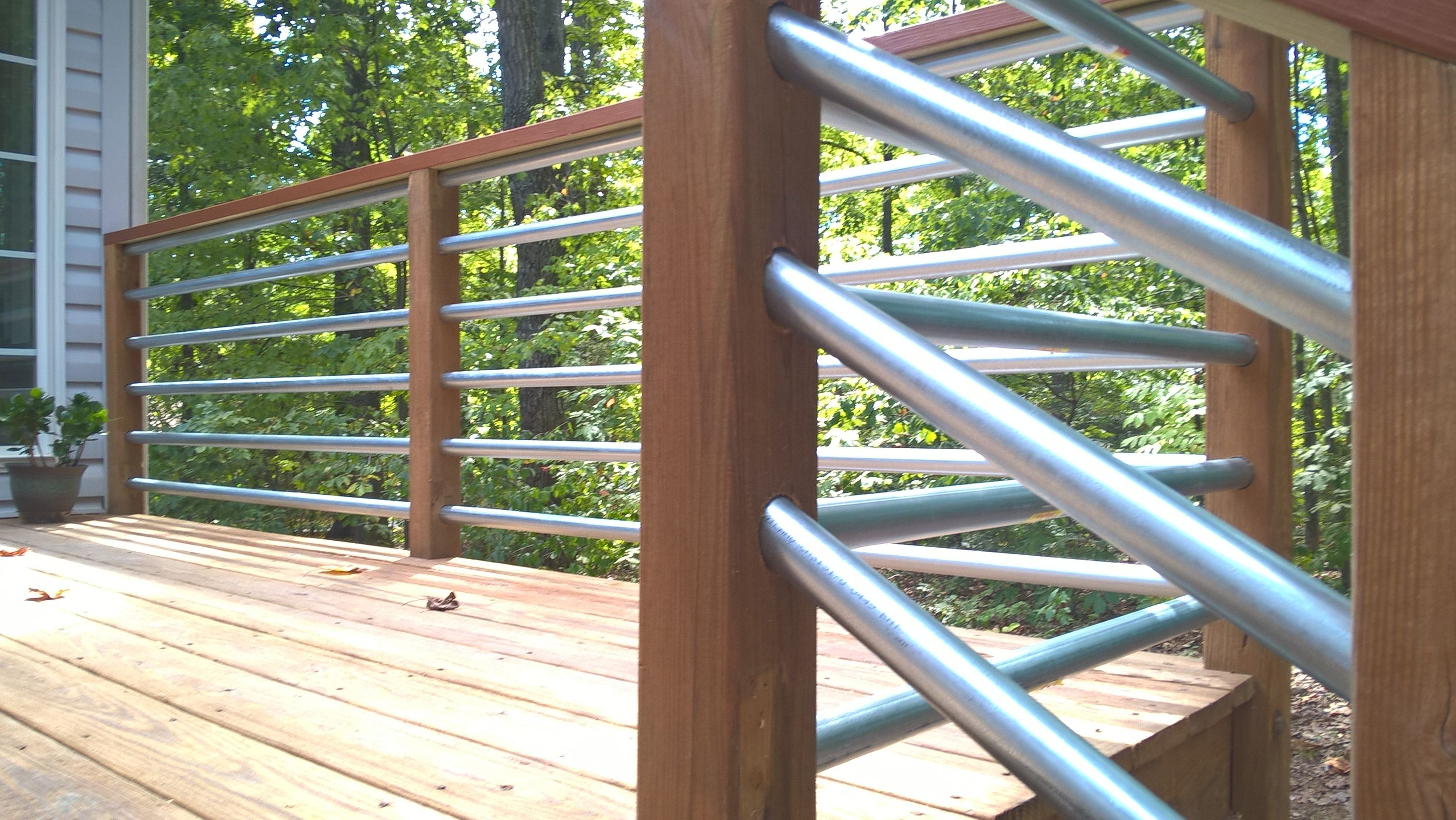 Horizontal Railing Using 125 Conduit Deck Makeover Deck for dimensions 3264 X 1840