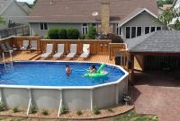 Huge Gift Oval Above Ground Pool With Deck Ideas From Wood For regarding sizing 1522 X 677