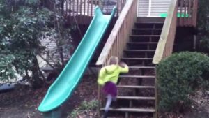 Installed A Fun Plastic Slide Off Our Back Deck 14 Ft Plastic for sizing 1280 X 720