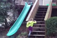 Installed A Fun Plastic Slide Off Our Back Deck 14 Ft Plastic inside proportions 1280 X 720