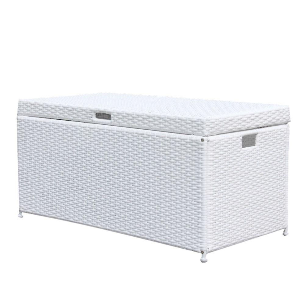 Jeco White Wicker Patio Furniture Storage Deck Box Ori003 B The regarding sizing 1000 X 1000