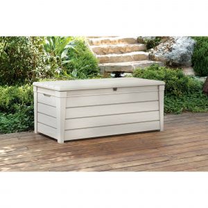 Keter Brightwood Outdoor Plastic Deck Box All Weather Resin Storage intended for size 2000 X 2000