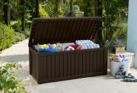 Keter Rockwood Outdoor Plastic Deck Storage Container Box 150 Gal inside dimensions 1500 X 1500