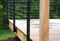 Modern Cabin Deck Railing Metal Railing Posts Wire Wood Decks inside size 1067 X 1600