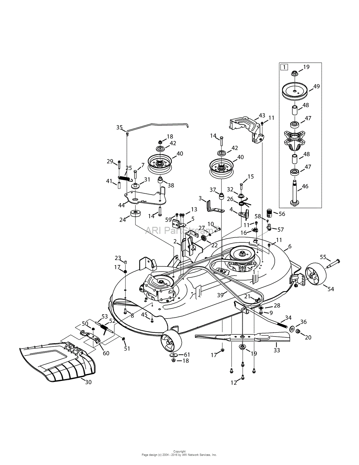 Mtd 13a2775s000 2015 Parts Diagram For Mower Deck 42 Inch throughout measurements 1180 X 1527