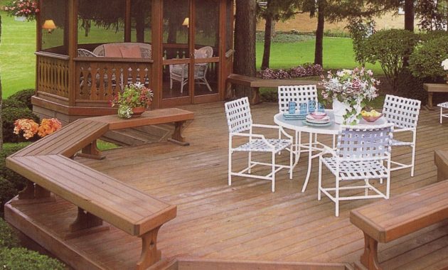 Open Freestanding Deck With Bench Seating Plus A Screened Gazebo with regard to dimensions 1450 X 1540