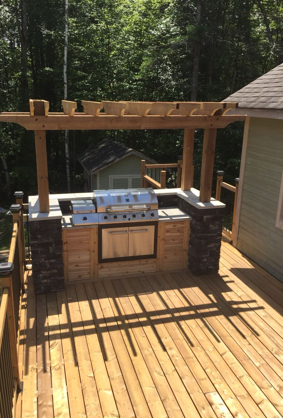 Outdoor Bbq Island Built On My Parents Deck In Muskoka Projects within dimensions 902 X 1334