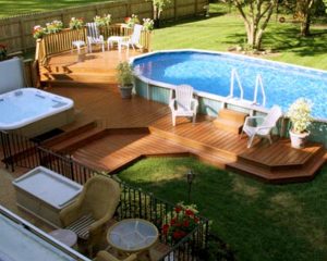 Outdoor Home Backyard Decorating Using Pool Decking Ideas With Best in dimensions 2000 X 1602