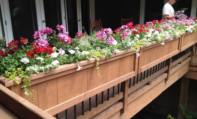 Outstanding Porch Rail Planters Also Patio Planter Boxes regarding size 3264 X 2448