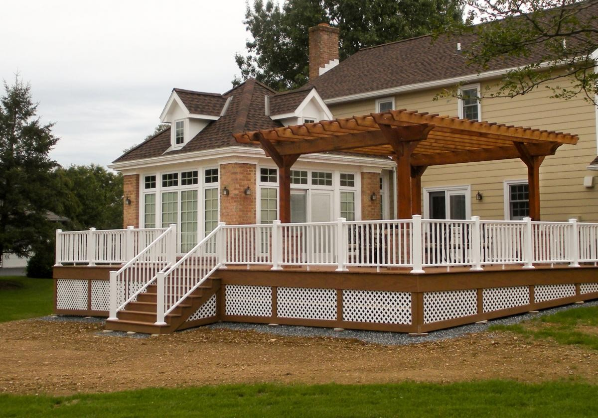 Pergola Design Ideas Pergolas On Decks White Fence Create Decorate regarding proportions 1200 X 840