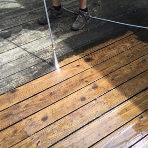 Pressure Washing A Wood Deck With An Electric Pressure Cleaner with measurements 1024 X 768