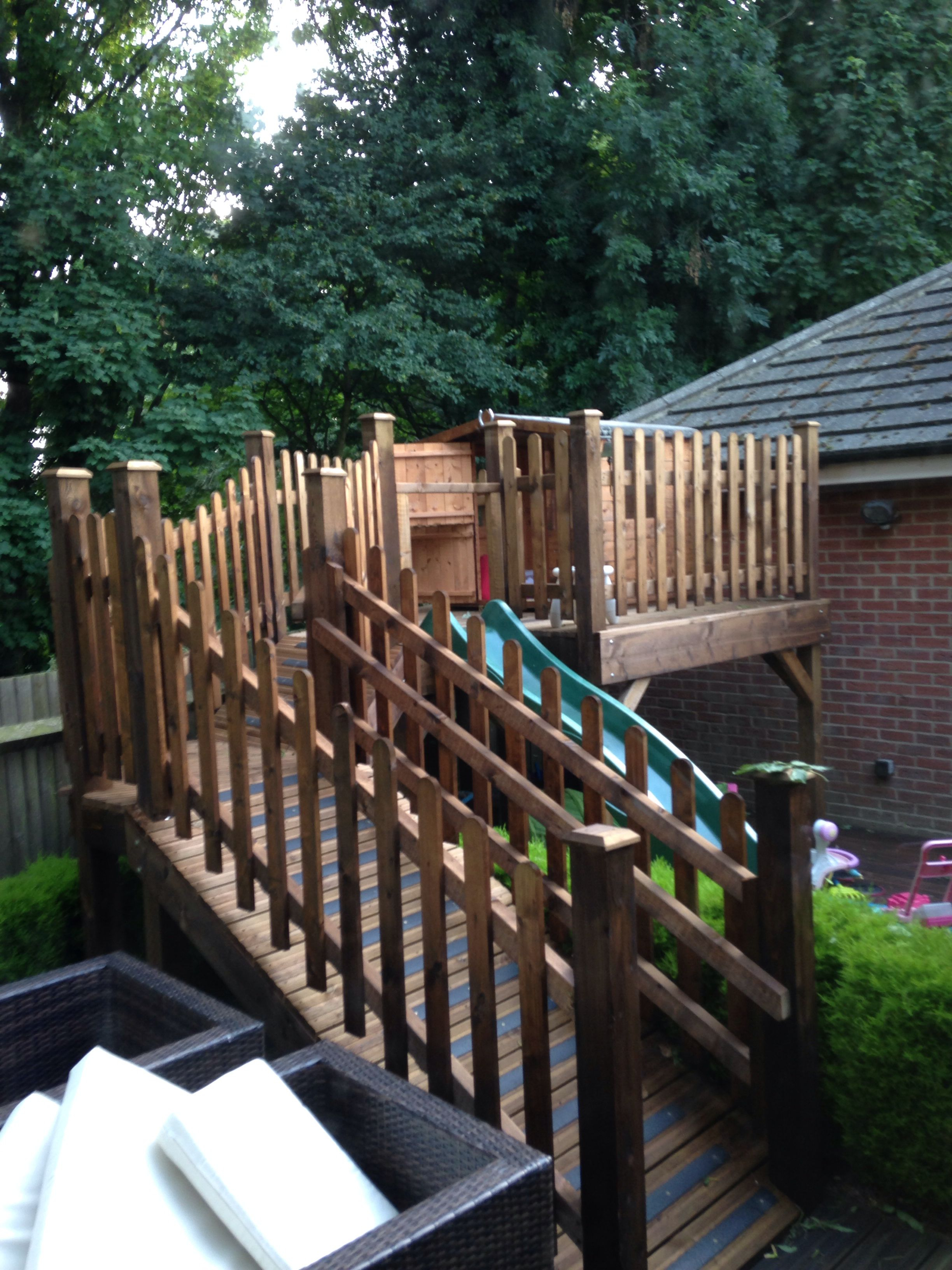 Raised Play Area Two Tier Slope Up To Platform Decking With throughout dimensions 2448 X 3264