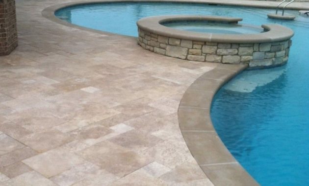 Resplendent Non Slip Pool Deck Tile With Travertine Tile Around Pool intended for size 945 X 1265
