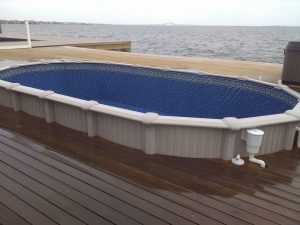 Sharkline Semi Inground Pool With Deck Built Around It Brothers 3 in proportions 2592 X 1944