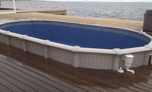 Sharkline Semi Inground Pool With Deck Built Around It Brothers 3 in proportions 2592 X 1944