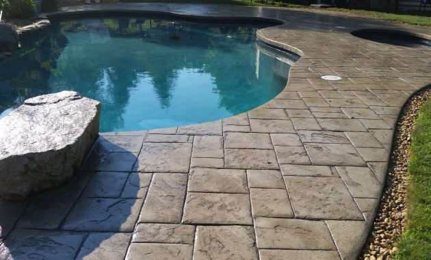 Stamped Concrete Pool Deck Sealed With The Foundation Armor Ar350 for size 3984 X 2241