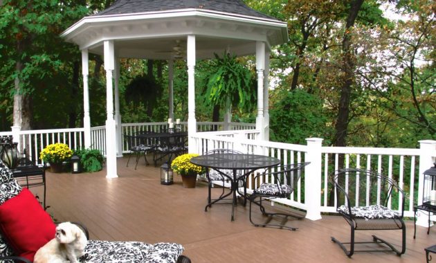 This Wildwood Deck Has Gossen Pvc Deck In Spanish Walnut Color And with size 1000 X 804