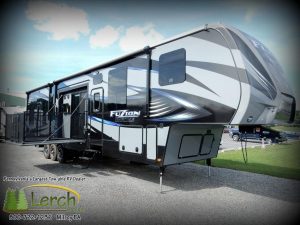 Toy Hauler2016 Fuzion Fz420 Fifth Wheel Rv Side Patio Deck 12 throughout sizing 1024 X 768