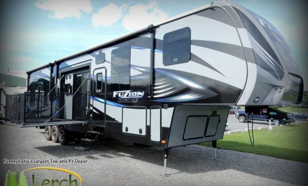 Toy Hauler2016 Fuzion Fz420 Fifth Wheel Rv Side Patio Deck 12 throughout sizing 1024 X 768