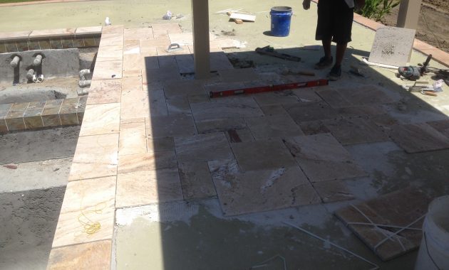 Travertine Pavers Over Concrete Patio Patio Designs within sizing 3264 X 2448