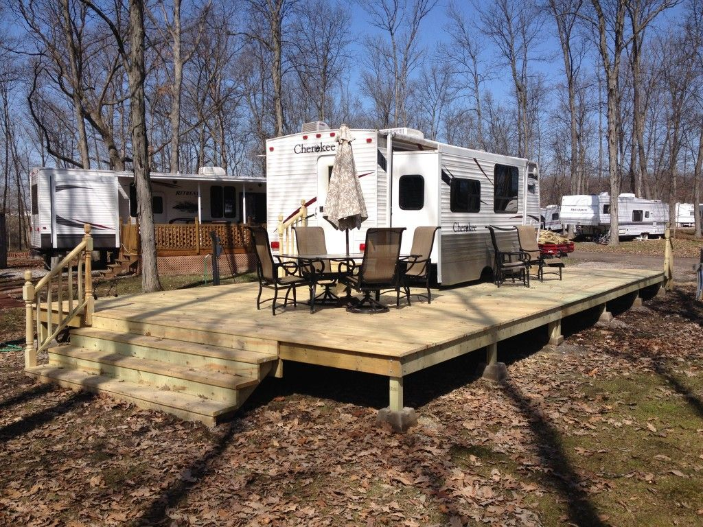 Treated Wood Deck Hickory Acres Campground Edgerton Ohio Diy inside sizing 1024 X 768