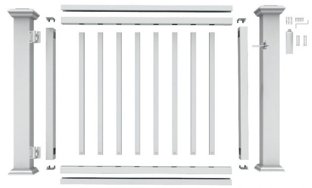 Veranda 4 Ft X 5 Ft White Vinyl Rail Gate Kit Backyard intended for size 1000 X 1000