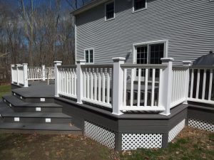White And Gray Wood Porch Composite Decks Hot Tub Decks Trellis inside sizing 3072 X 2304