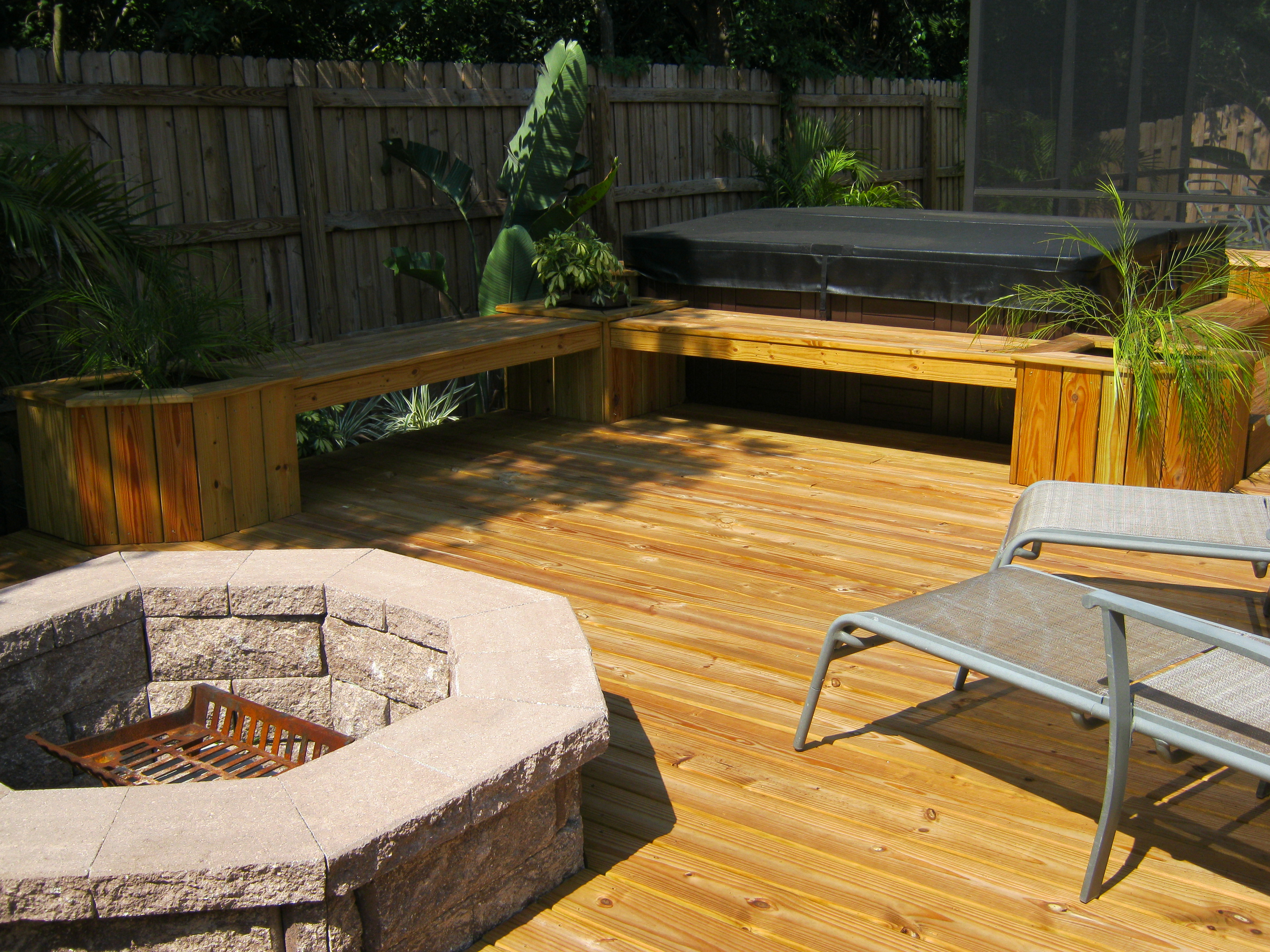 Wood Deck Wood Deck And Patio Designs Fire Pits Design Marvelous inside proportions 3648 X 2736