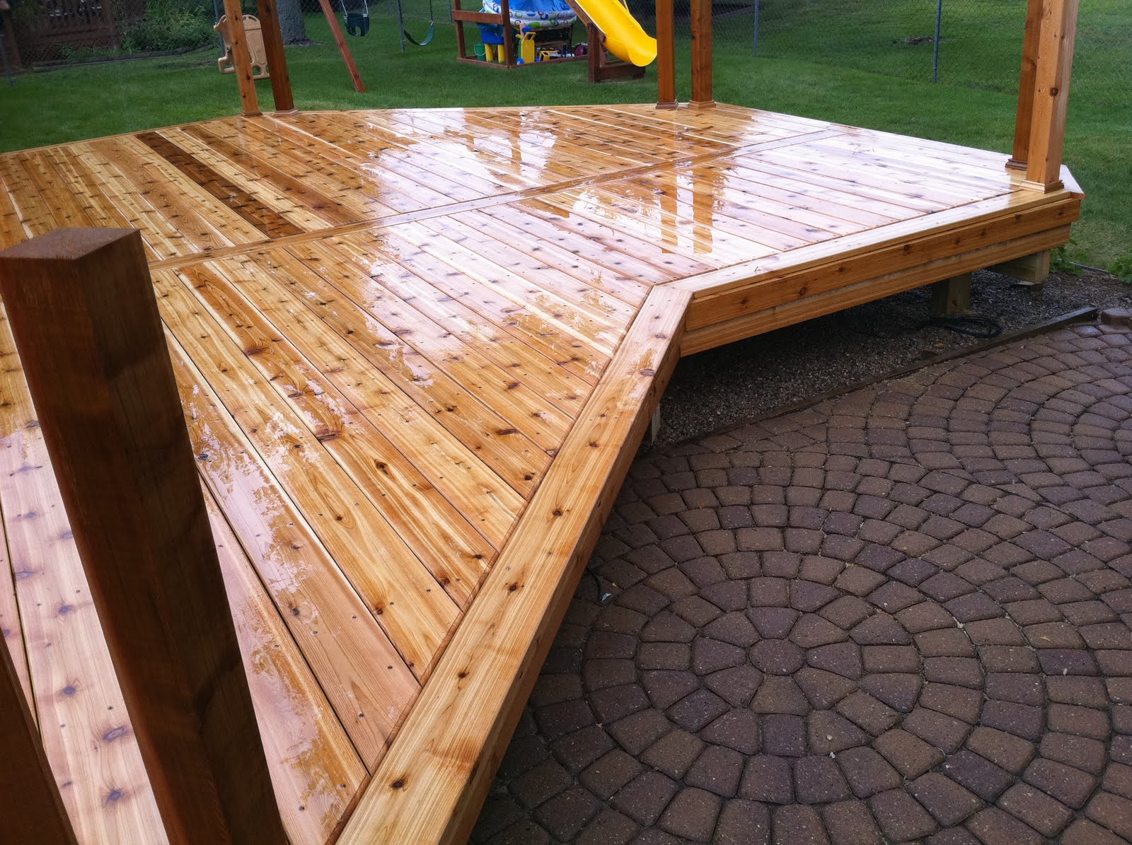 Wood Decking Boards Treated Cedar Deck Splitting Sienna Board Greenite regarding proportions 1600 X 1195